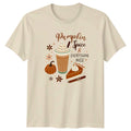 Pumpkin Spice & Everything Nice T-Shirt Autumn Latte Food Drink Thanksgiving