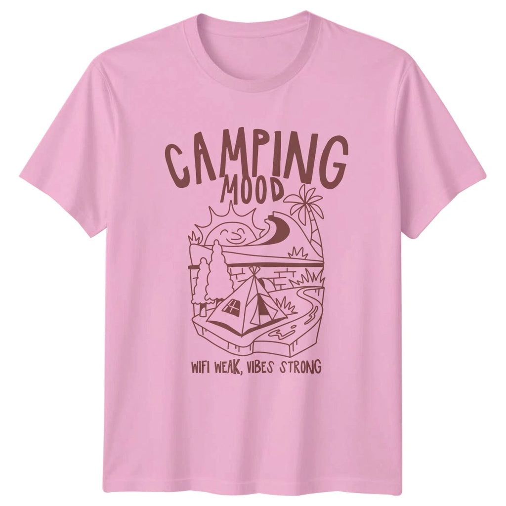 Camping Mood Wifi Weak Vibes T-Shirt Off-Grid Camping Gift For Him And Her
