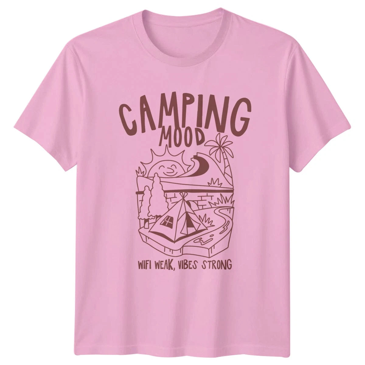 Camping Mood Wifi Weak Vibes T-Shirt Off-Grid Camping Gift For Him And Her