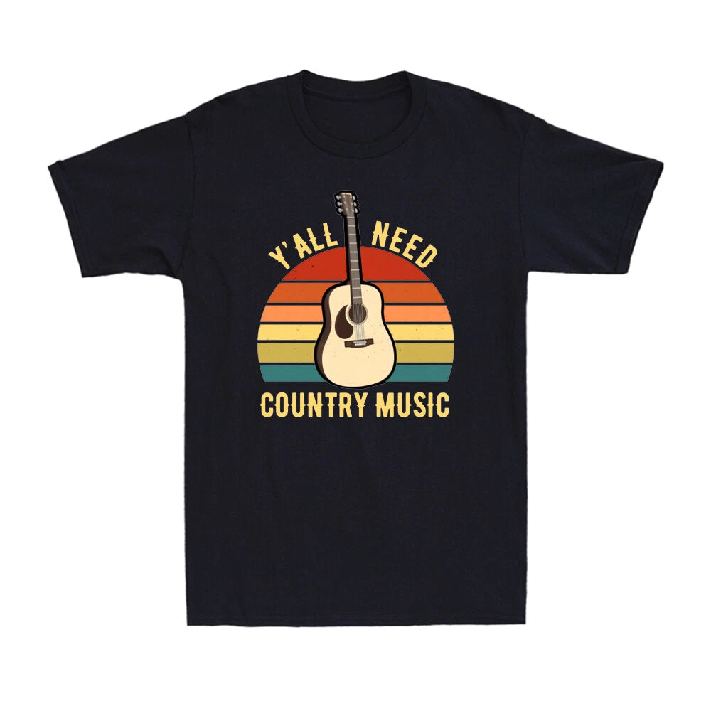 Y'all Need Country Music Guitar Vintage Summer Concert Country Men's T-Shirt