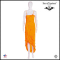 women clothing long dress luxury brand embroidered orange flower elegant formal