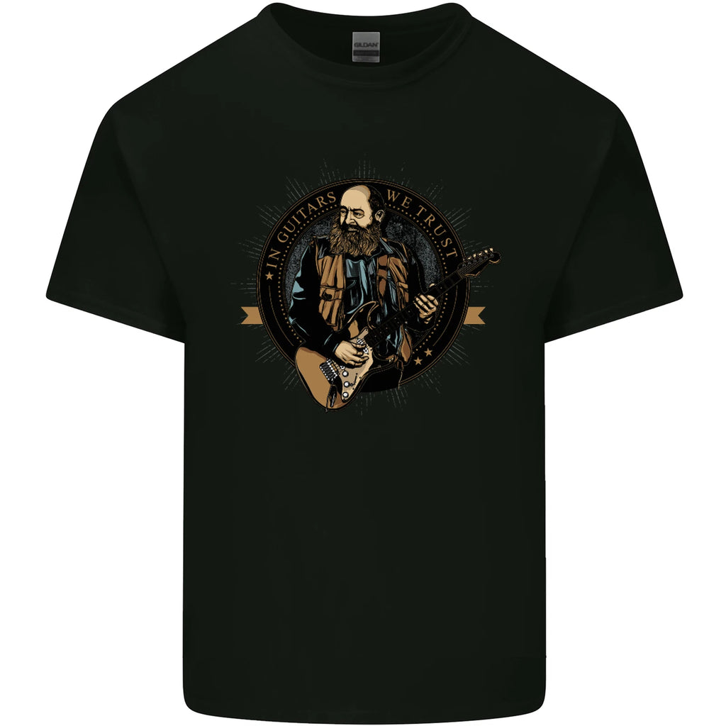 In Guitars we Trust Guitarist Acoustic Mens Light Cotton T-Shirt
