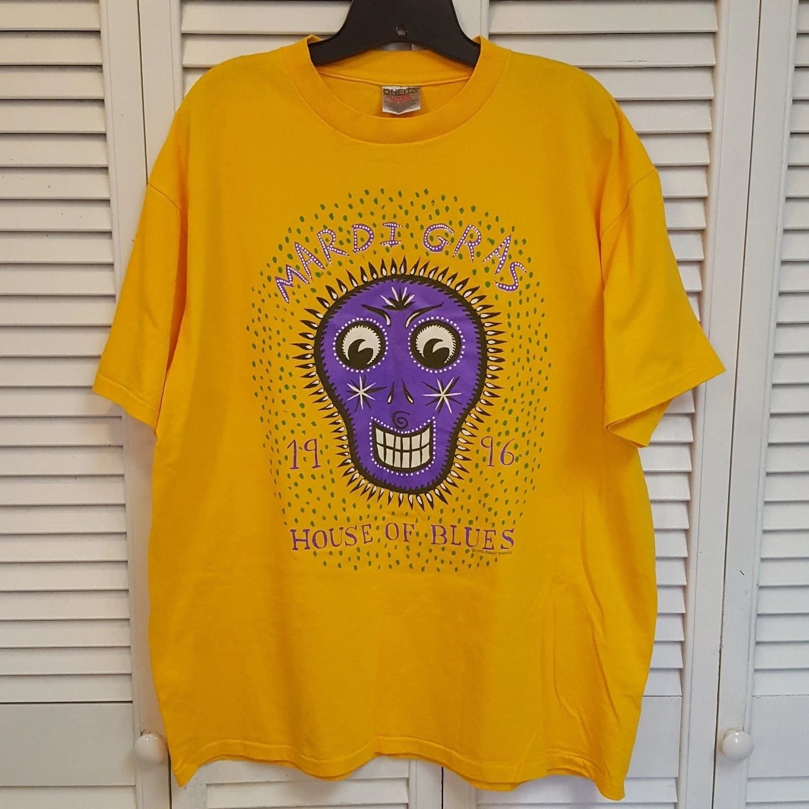 House of Blues New Orleans 1996 Mardi Gras Tee Art by Brent Spears Mens XL
