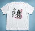 Japanese Samurai Sakura T-Shirt Warrior Cherry Blossom White Men's L Original