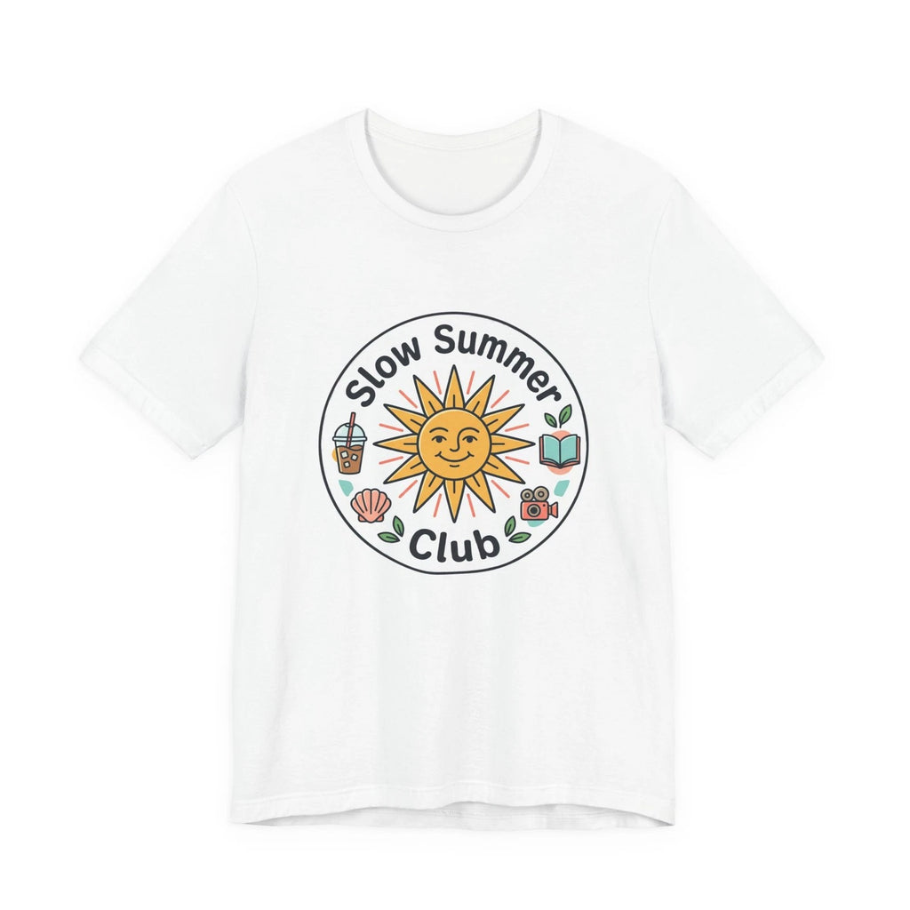 Slow Summer Club Tee | Sun Graphic, Chill Vibes, Beach Icons