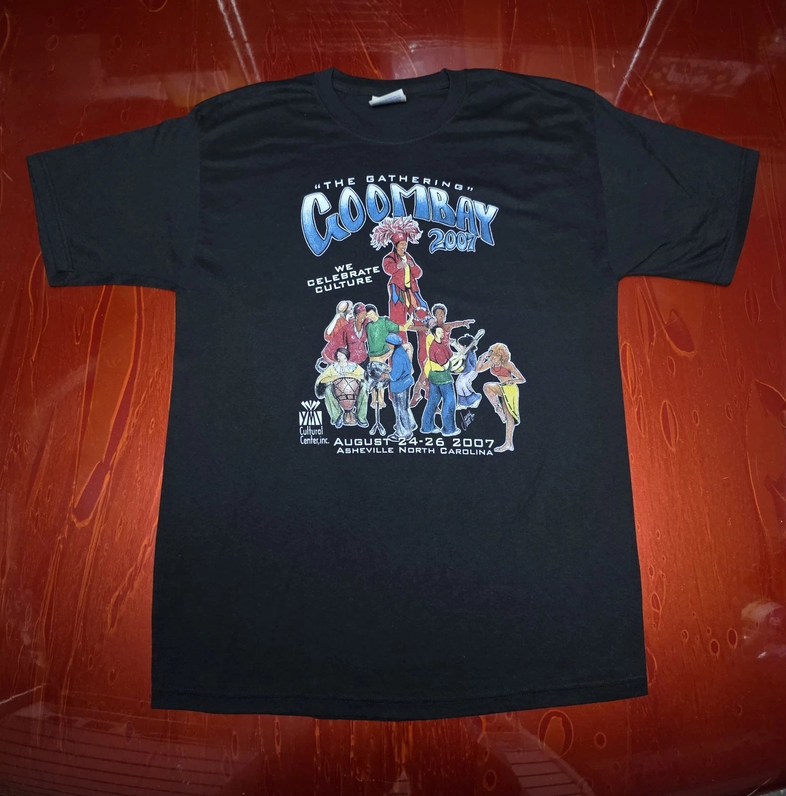 Vintage 2007 Asheville NC Goombay Festival Culture Dance Art T-Shirt M in Black