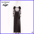 clothing woman dress long luxury brand elegant black velvet collar embroidered s