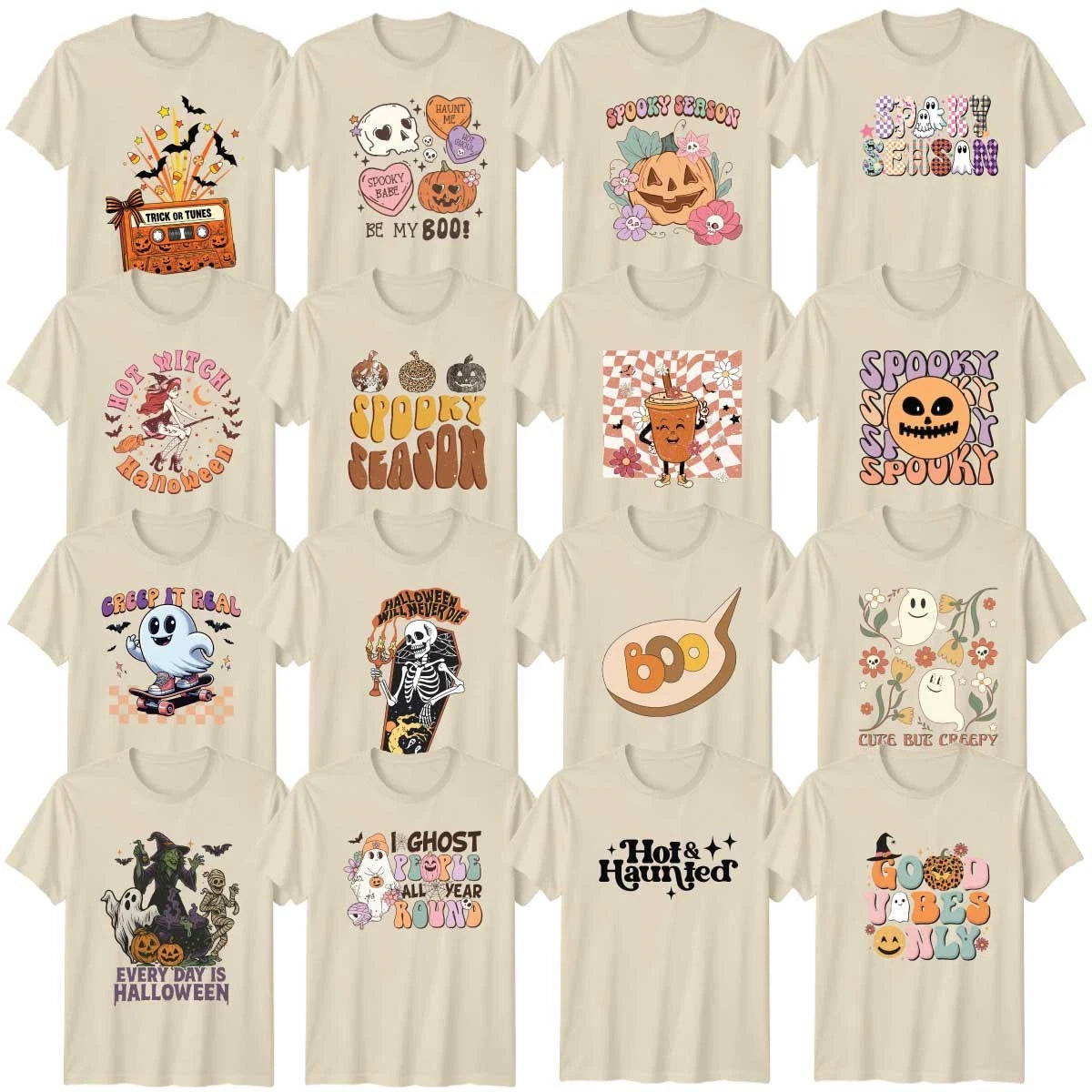 Retro Halloween Adult T-Shirt Spooky Halloween Gift