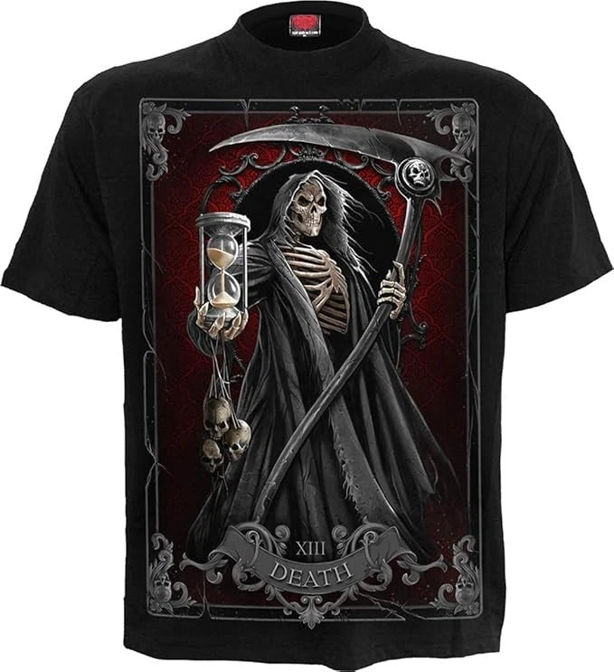 NEW SPIRAL DIRECT DEATH TAROT T-Shirt Top Tee Biker Grim Reaper Skull