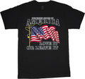 United States of America Love it or Leave Shirt Mens Graphic Tee Trump 2020 MAGA