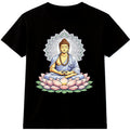Meditating Buddha Lotus Flower Mandala Spiritual Yoga Zen Graphic T-Shirt.