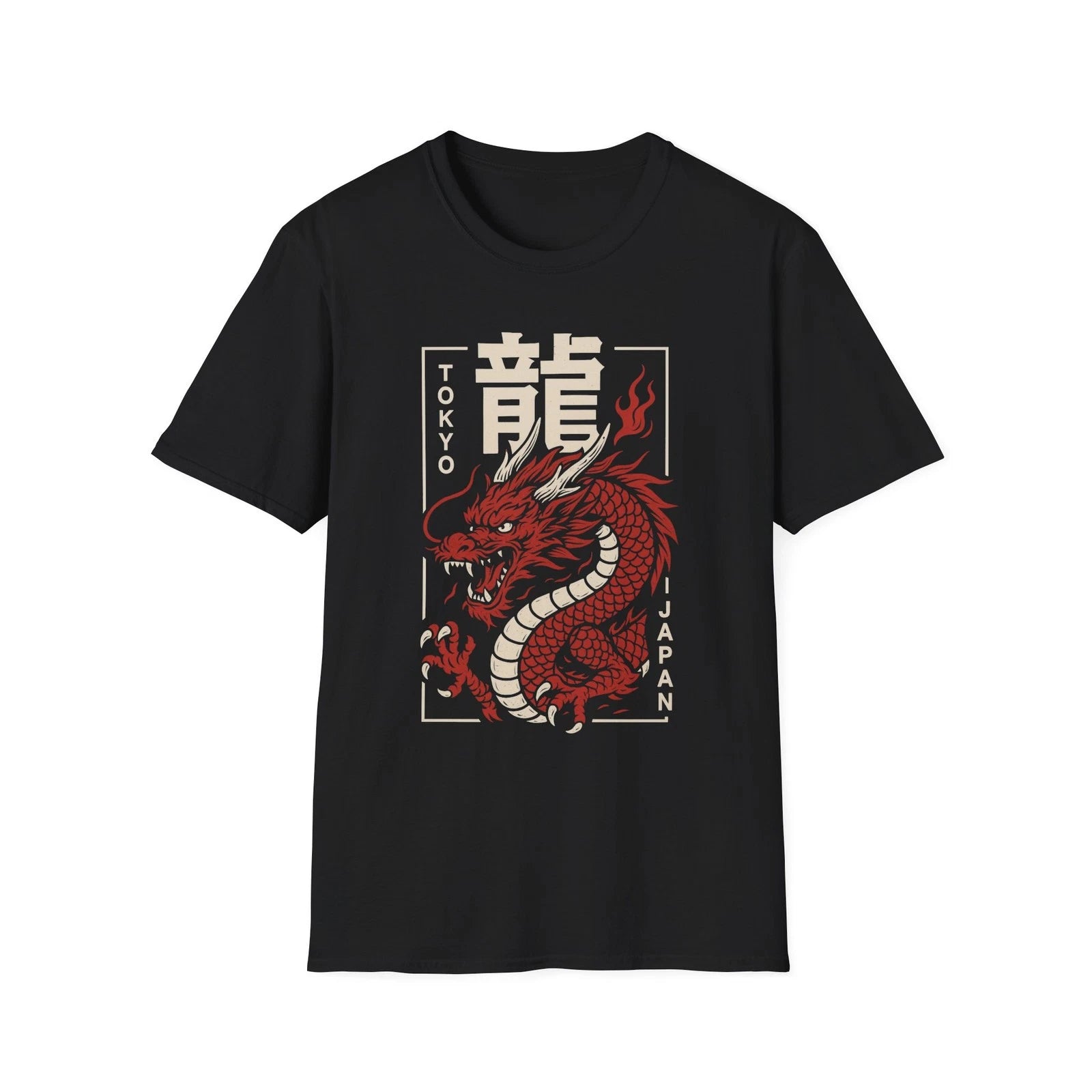 Red Japanese Dragon T-Shirt | Tokyo Japan Kanji Graphic