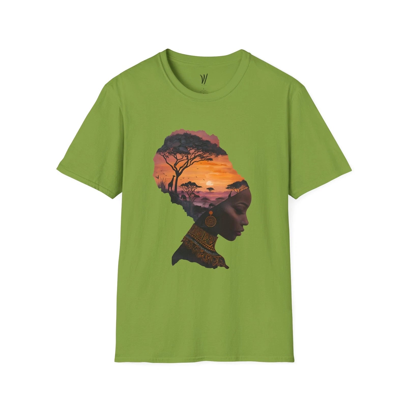 Sunset Silhouette Unisex T-Shirt African Art Tee Boho Style Shirt Gift