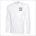 Personalised Long Sleeve T-Shirt Custom Text Printed Workwear, Workout T Shirt