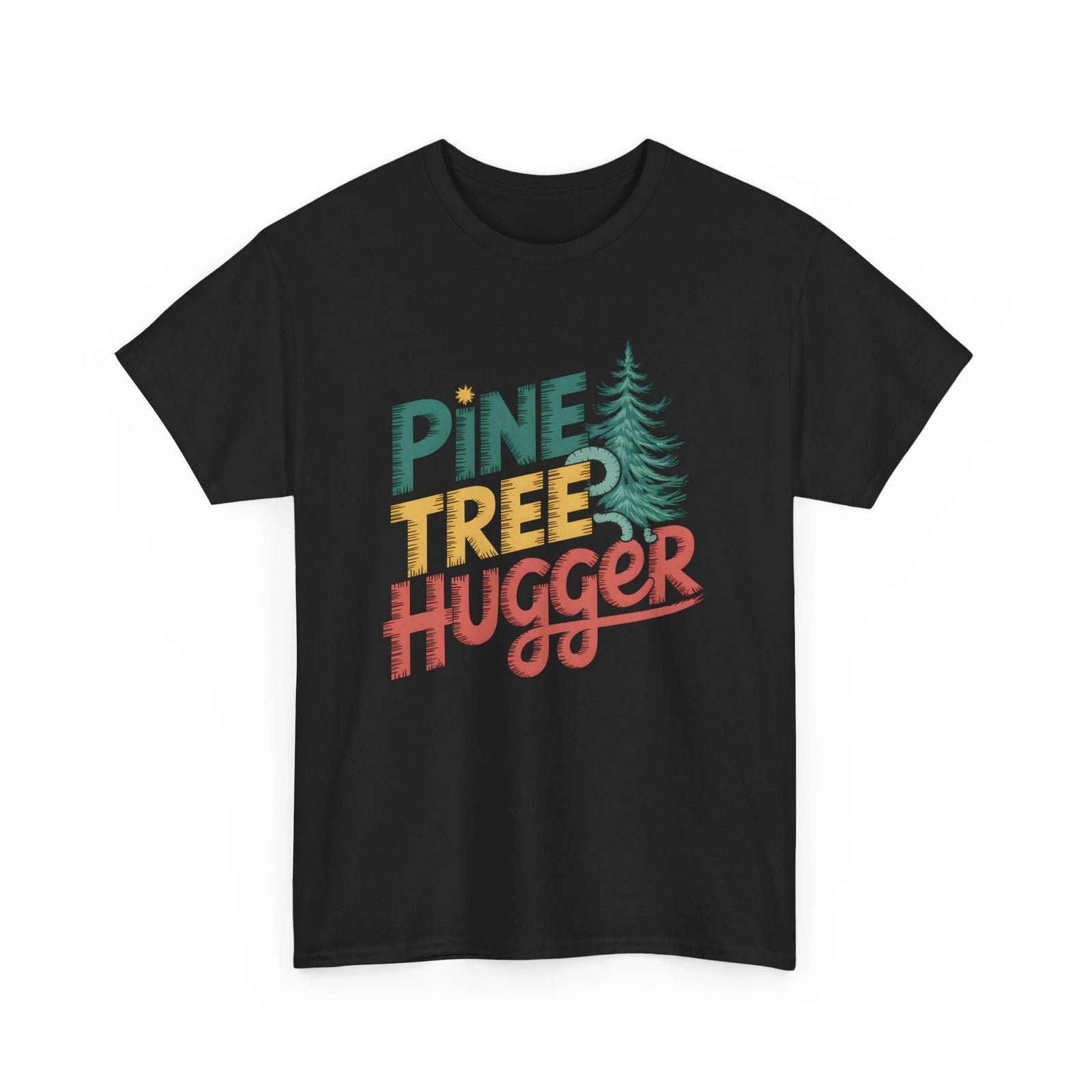Pine Tree Hugger Graphic T-Shirt Unisex Vintage Nature Camping Hiking Gift
