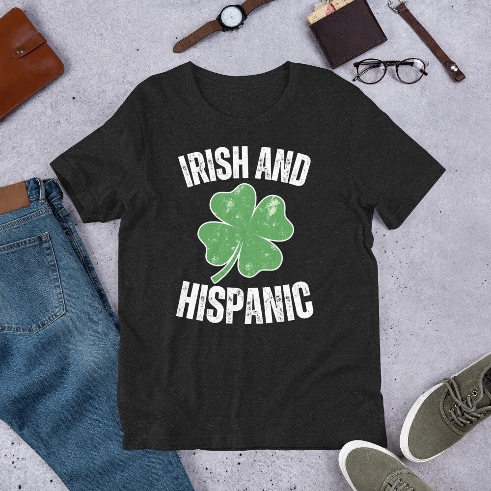 Irish and Hispanic Clover Funny Saint Patrick's Day 2025 Party t-shirt
