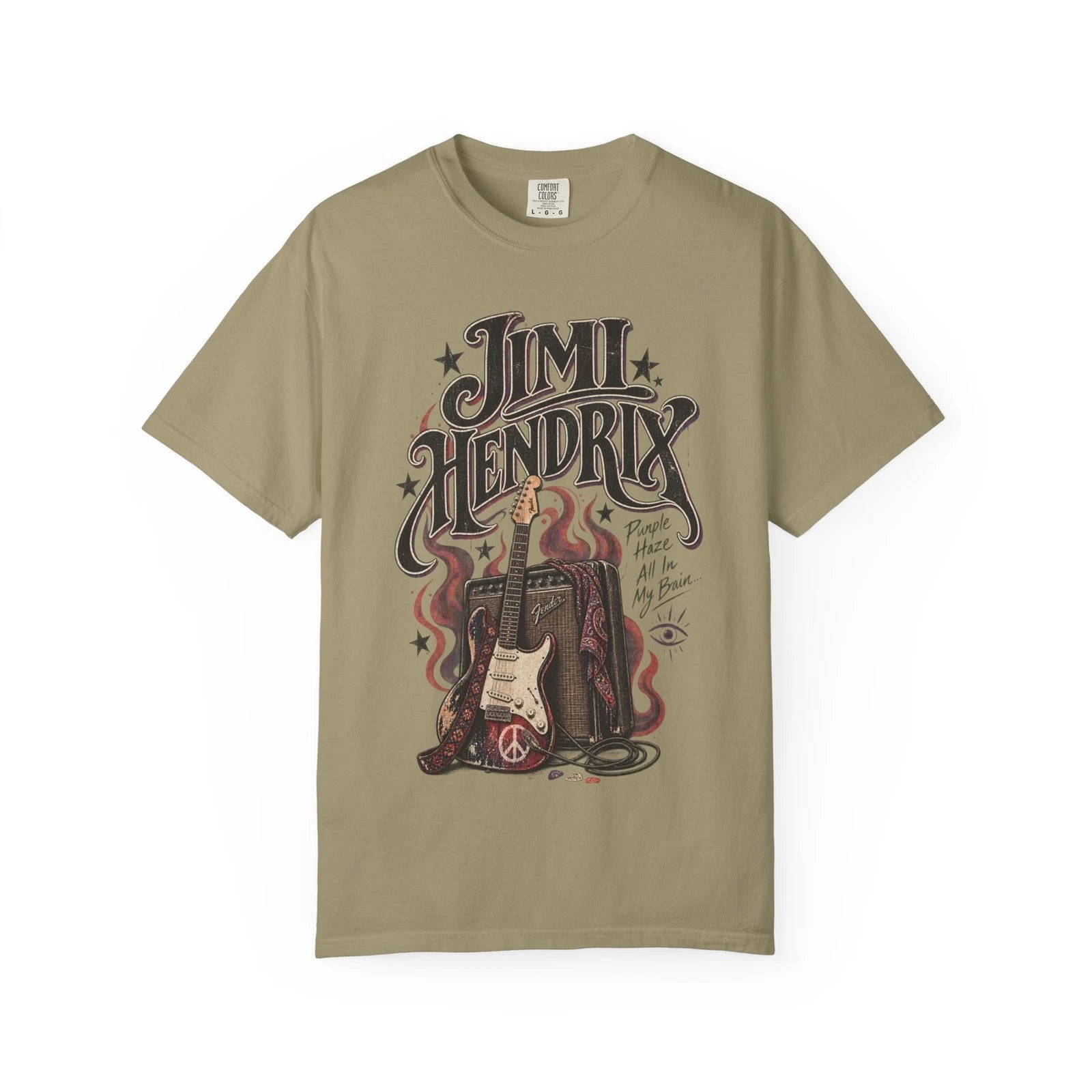 Jimi Hendrix Guitar Graphic T-Shirt | Vintage Rock Band Tee