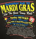 VTG 1995 Bartenders Ball Mardi Gras Funky Meters Hanes Beefy-T XXL Double Sided