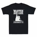 T-Shirt Cat Style Retro Dead Schrodinger's Alive & Black Men's Black Wanted Cat