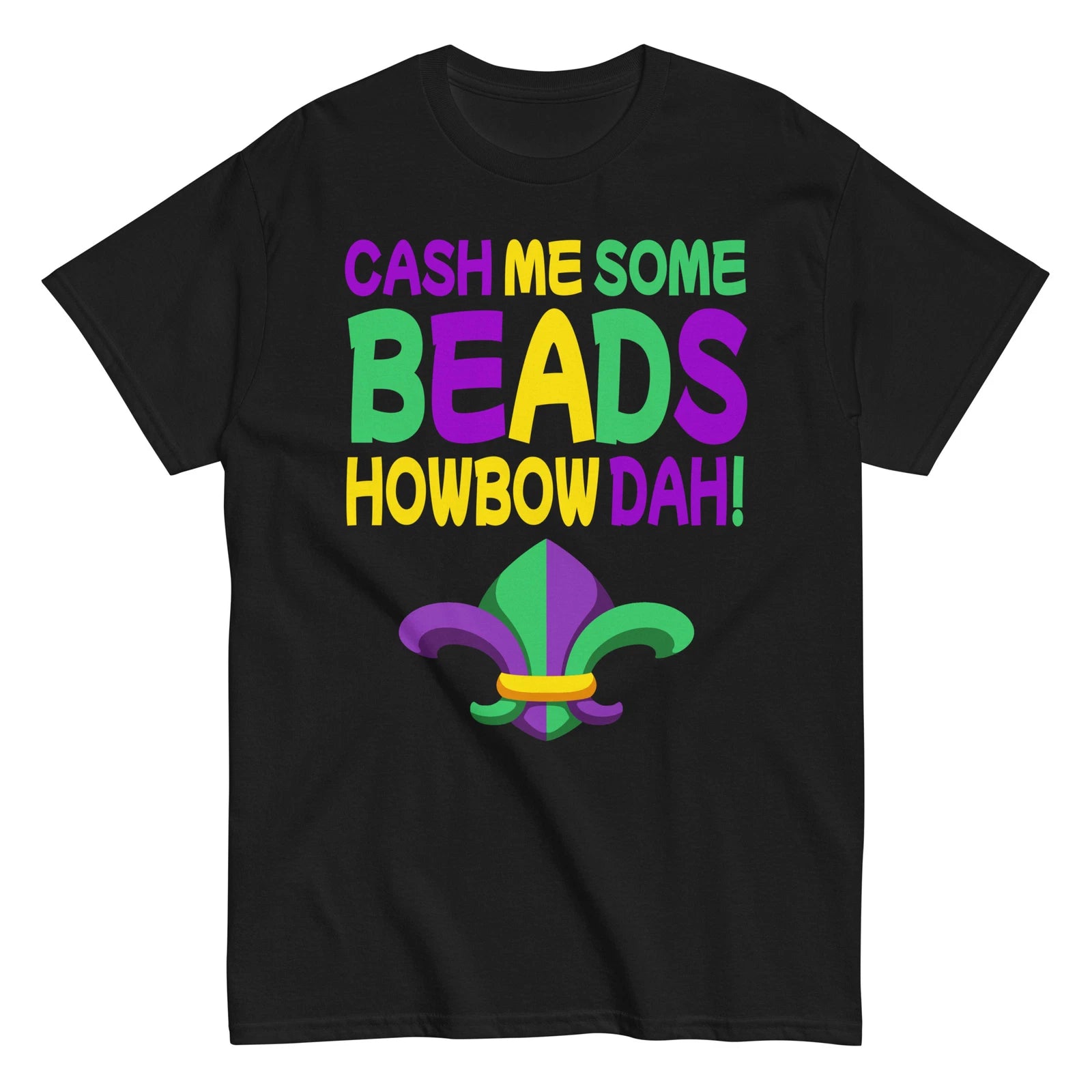 Mens Mardi Gras 2025 Graphic T-Shirt Crewneck New Orleans Carnival Louisiana