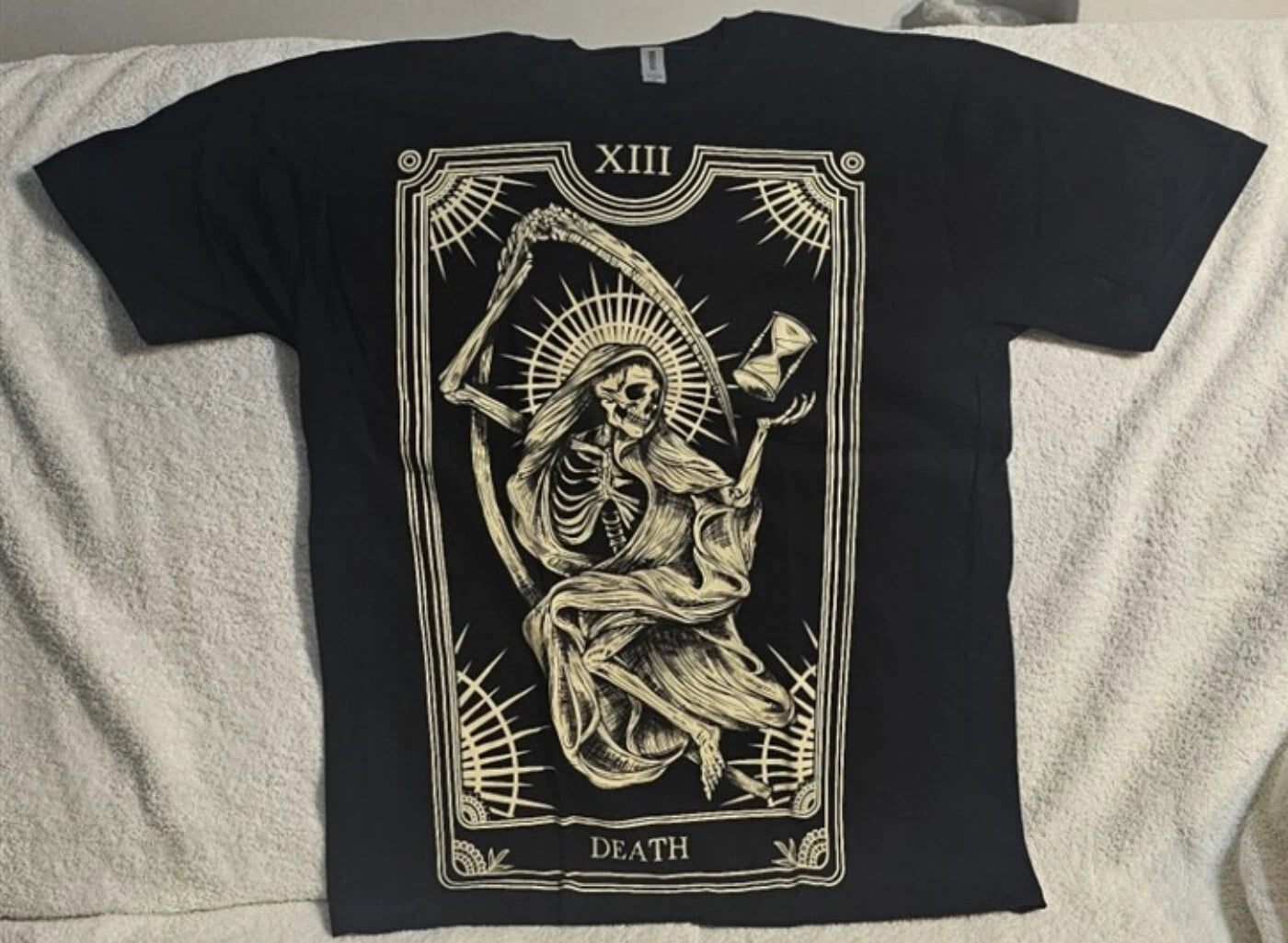 DEATH NUMBER THIRTEEN 13 TAROT CARD SKELETON GRIM REAPER T-SHIRT SHIRT