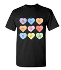 Funny Anti Valentines Candy Hearts Conversation Black & White T-Shirt Size S-5XL
