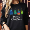 Colorful Pine Tree Christmas Shirt Watercolor Jumper Merry Xmas Sweatshirt X22