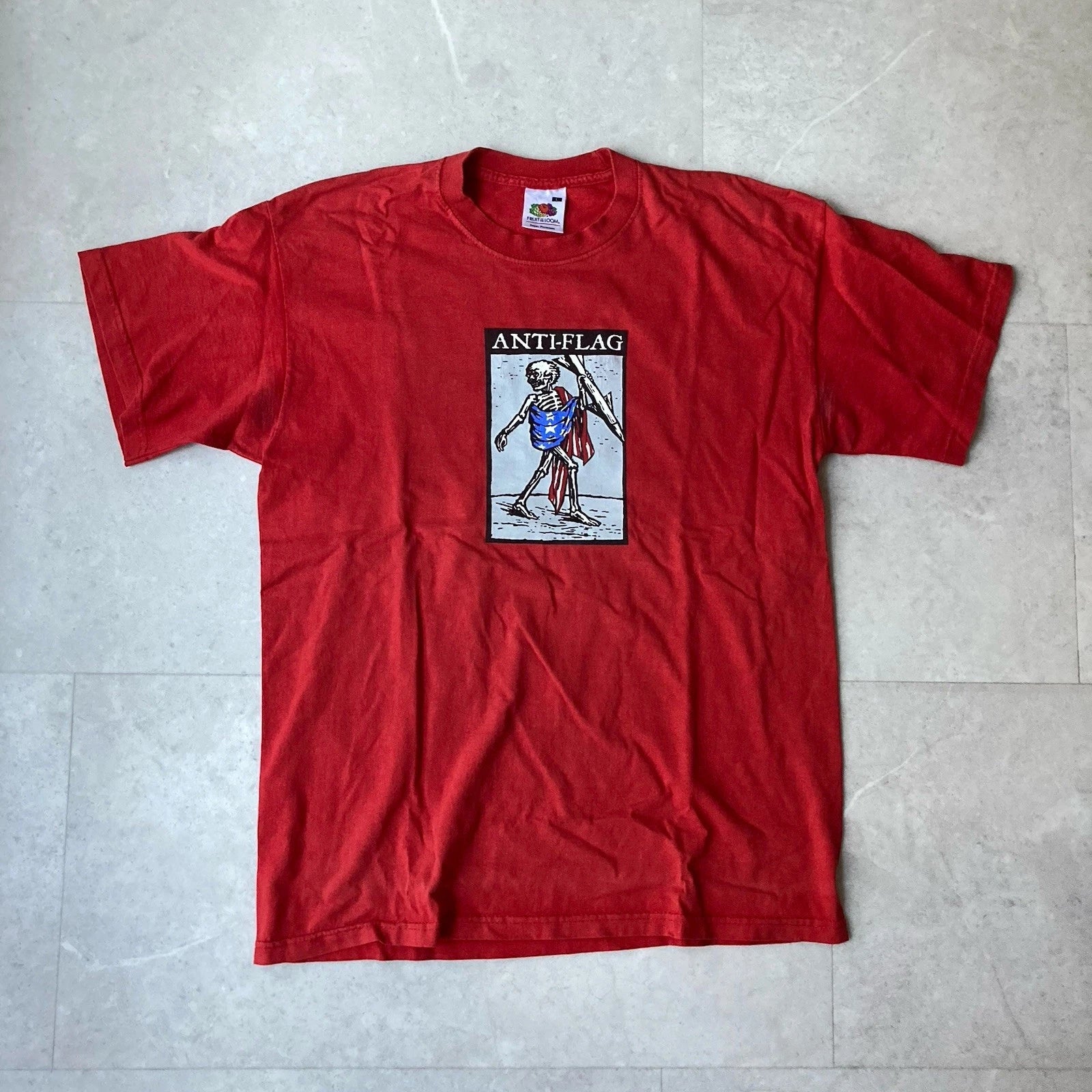 vintage anti flag political punk rock band tour tee size large