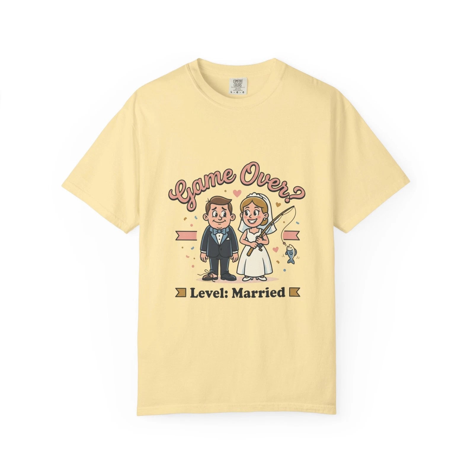 Game Over Level: Married T-Shirt | Wedding Bride Groom Illustration