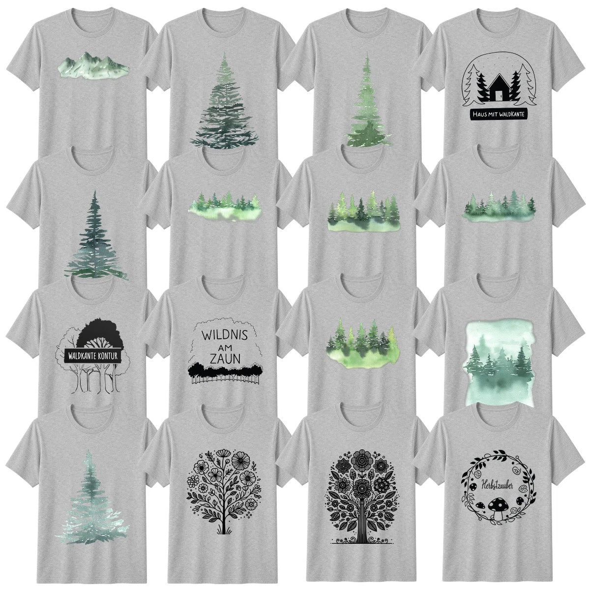 Watercolour Forest Floral T-Shirt Flowers Nature Lover Gift