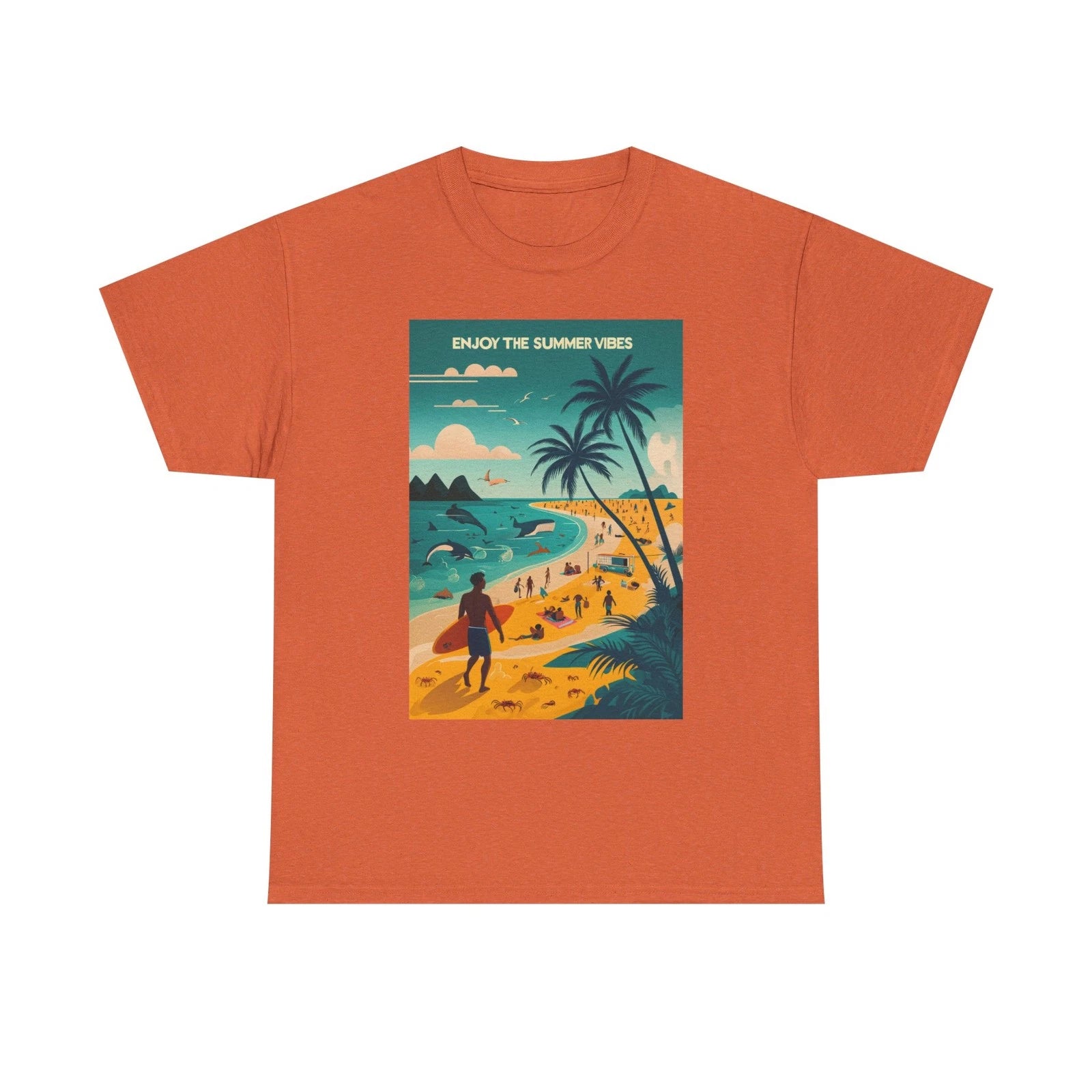 Summer Vacation Vibes Unisex Tee | Beach Graphic Shirt, Relaxed Fit Ocean Lovers
