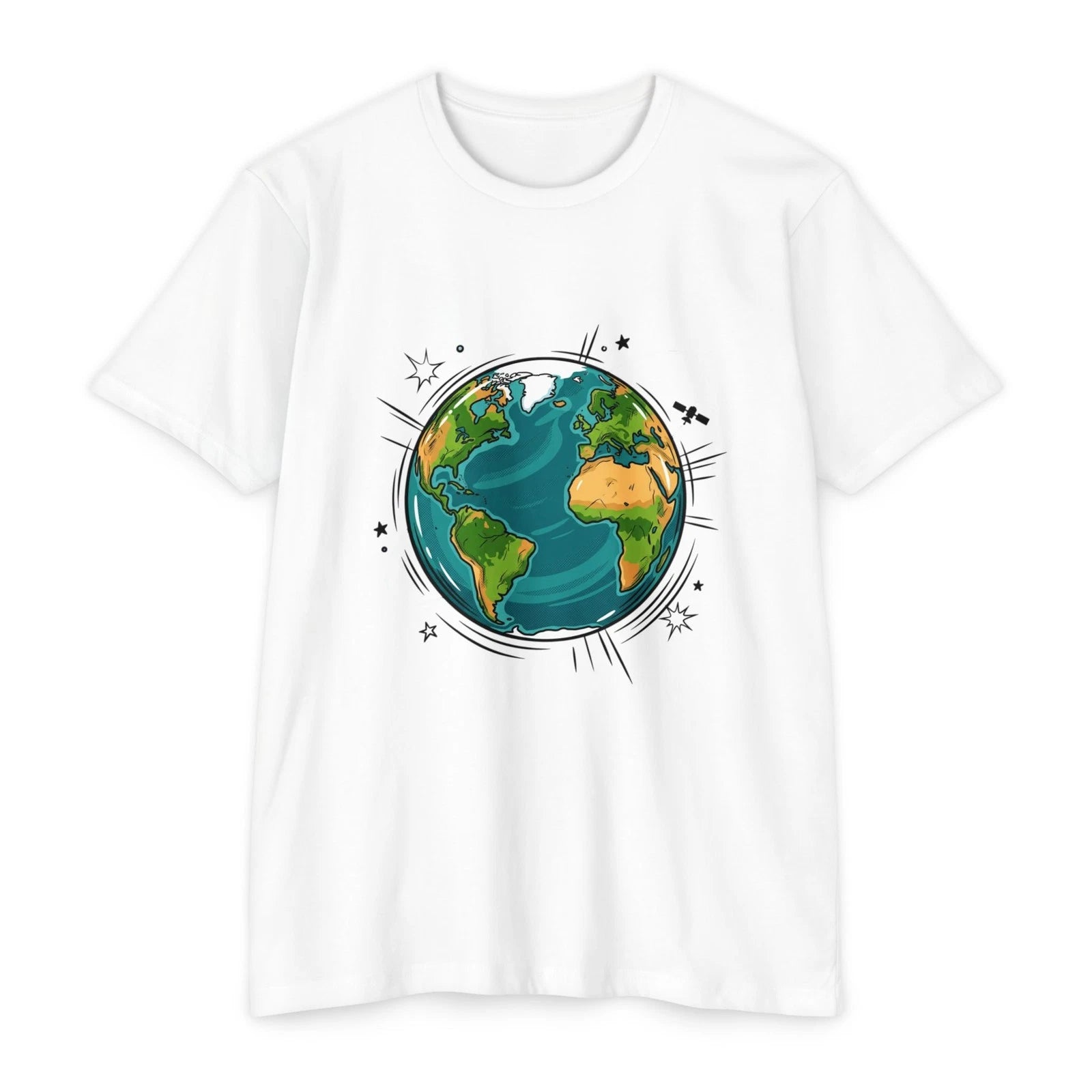 Hand-Drawn Earth Globe T-Shirt | Planet Earth Graphic Tee