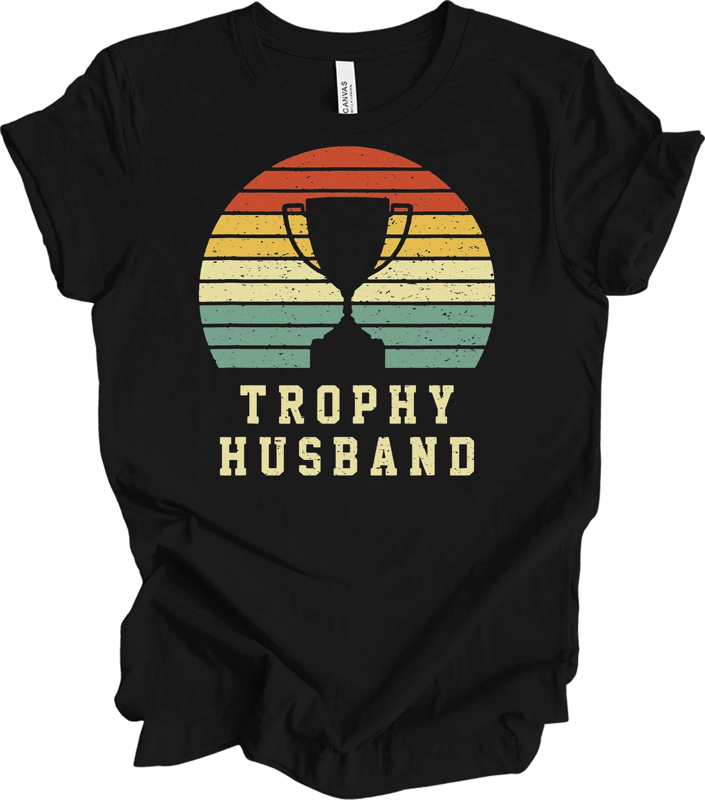 Trophy Husband T-Shirt Funny Retro Graphic Tee Cool Father Dad Gift Vintage Styl