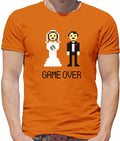 Game Over Pixels - Mens T-Shirt - Married Wedding Marriage Funny Stag Hen