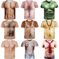 3D T-Shirt Funny Hairy Chest Muscle Print Men Women Short Sleeve Tops Tee S-6Xl