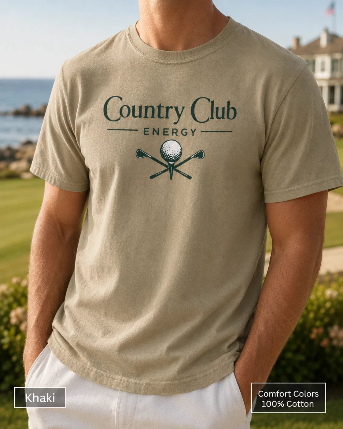 Country Club Energy Golf Shirt, Comfort Colors Golf Tee for Men