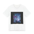 Neon Cyberpunk Skyline Tee | synthwave cityscape, future city art