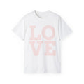 Pink Block LOVE Tee | Typography Valentine's Day Shirt