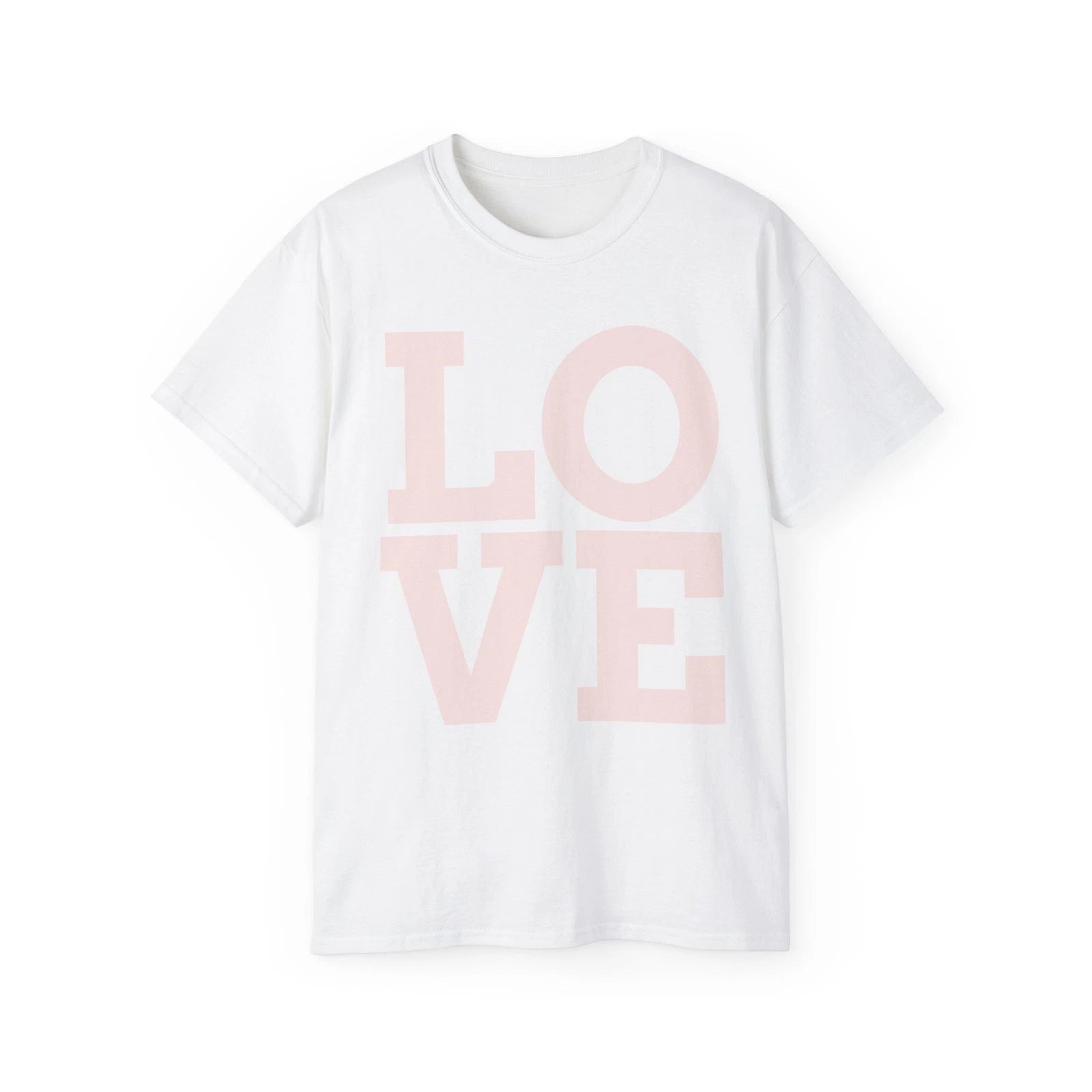 Pink Block LOVE Tee | Typography Valentine's Day Shirt