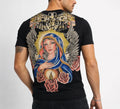 Christian Audigier Rhinestone Graphic T-Shirt Black Red Roses Wings Vintage NWT