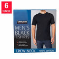 Kirkland Men’s Crew Neck Tees, 6-pack - BLACK, WHITE (Select Color, Size)