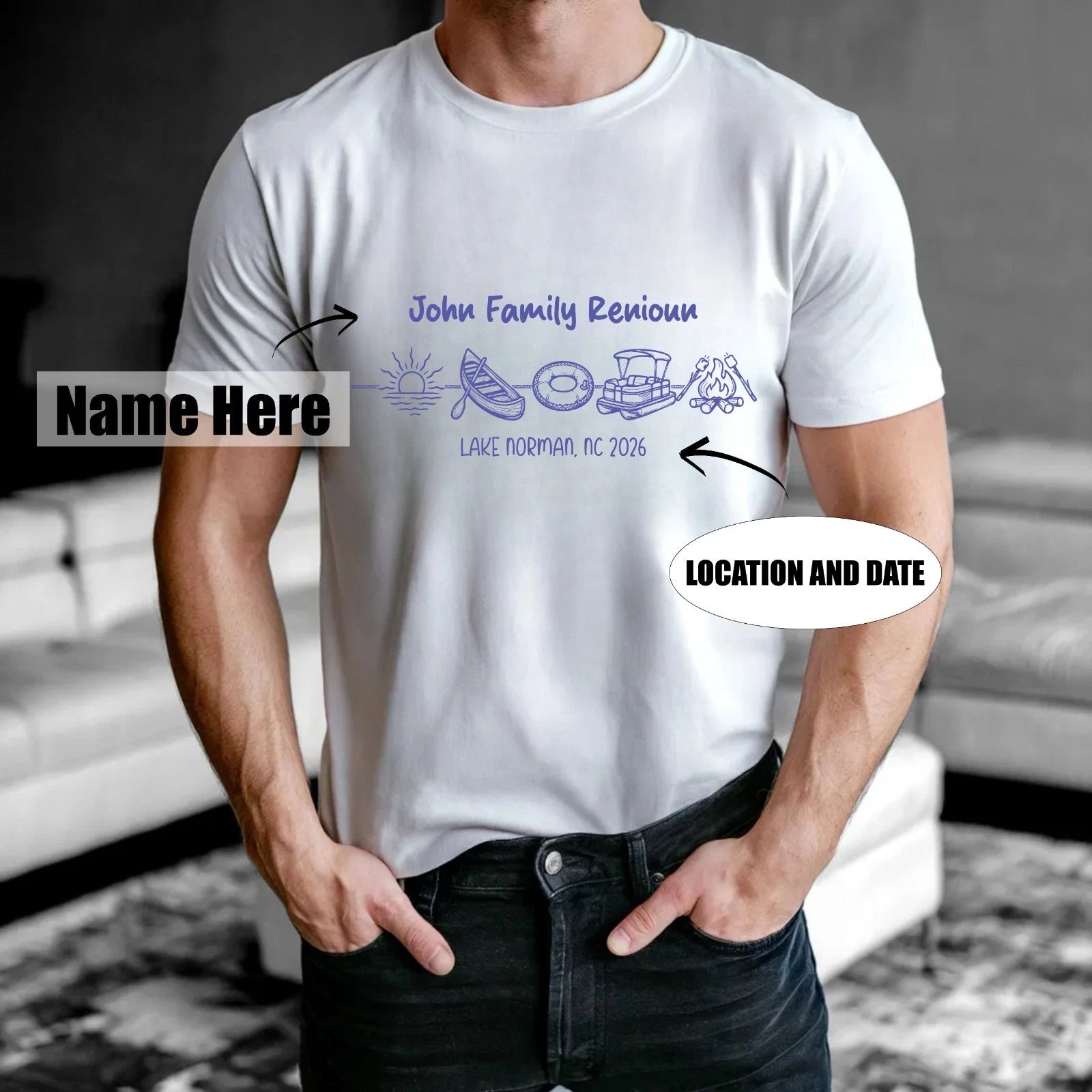 Personalized Family Reunion T-Shirt - Custom Family Name Matching Vacation Tee