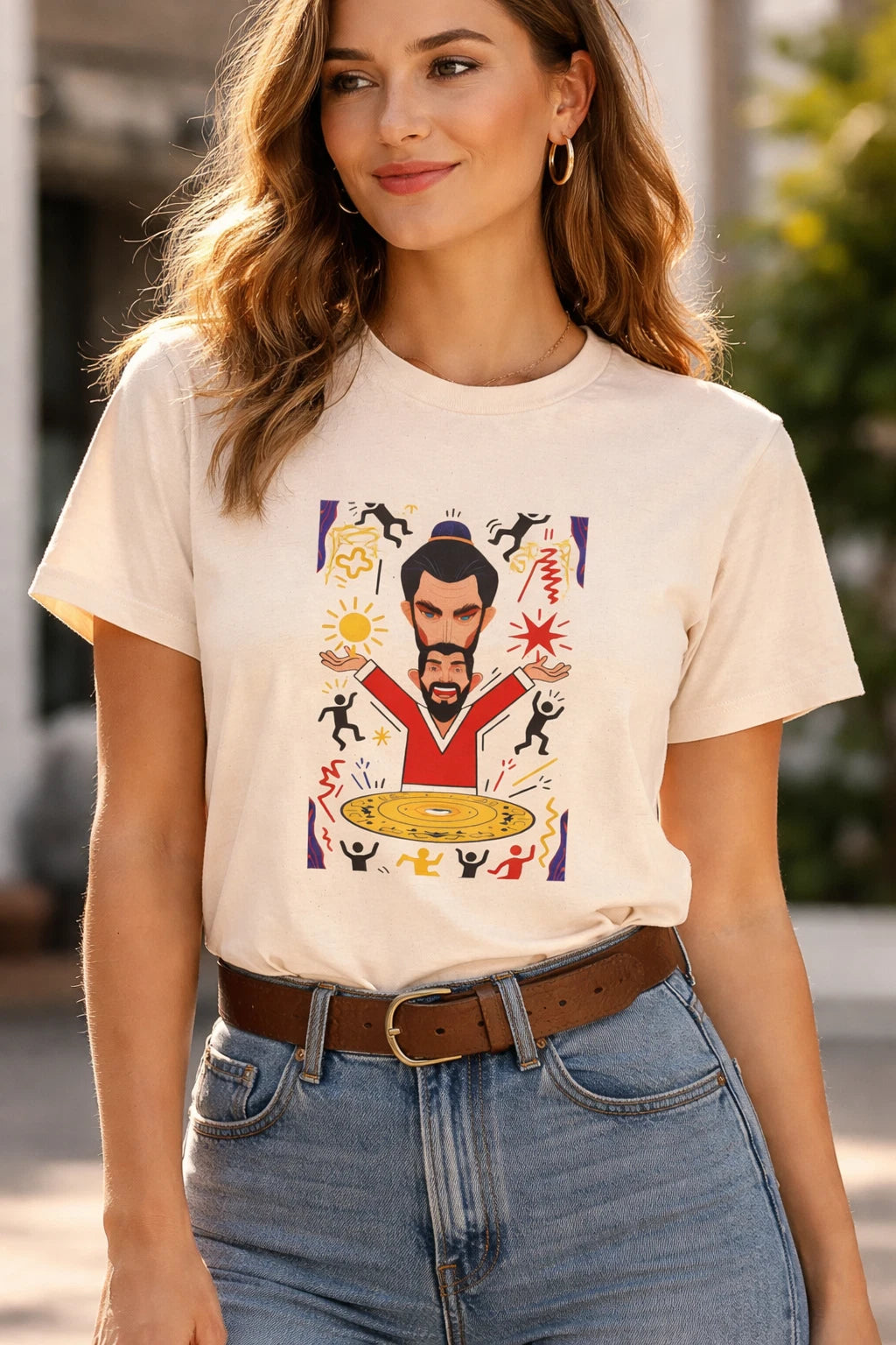 Weird Fortune Teller T-Shirt Psychedelic Mystic Art Tee with Surreal Tarot Vibes