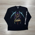 90s Vintage Grim Reaper La Mort Tarot Card Longsleeve T-Shirt Goth XL