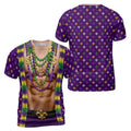 Mardi Gras Costume T Shirt Funny 3D Graphic Costume Tee HS800