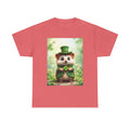 St Patrick's Day Hedgehog T-Shirt Green Clover Unisex Tee Funny Animal Shirt