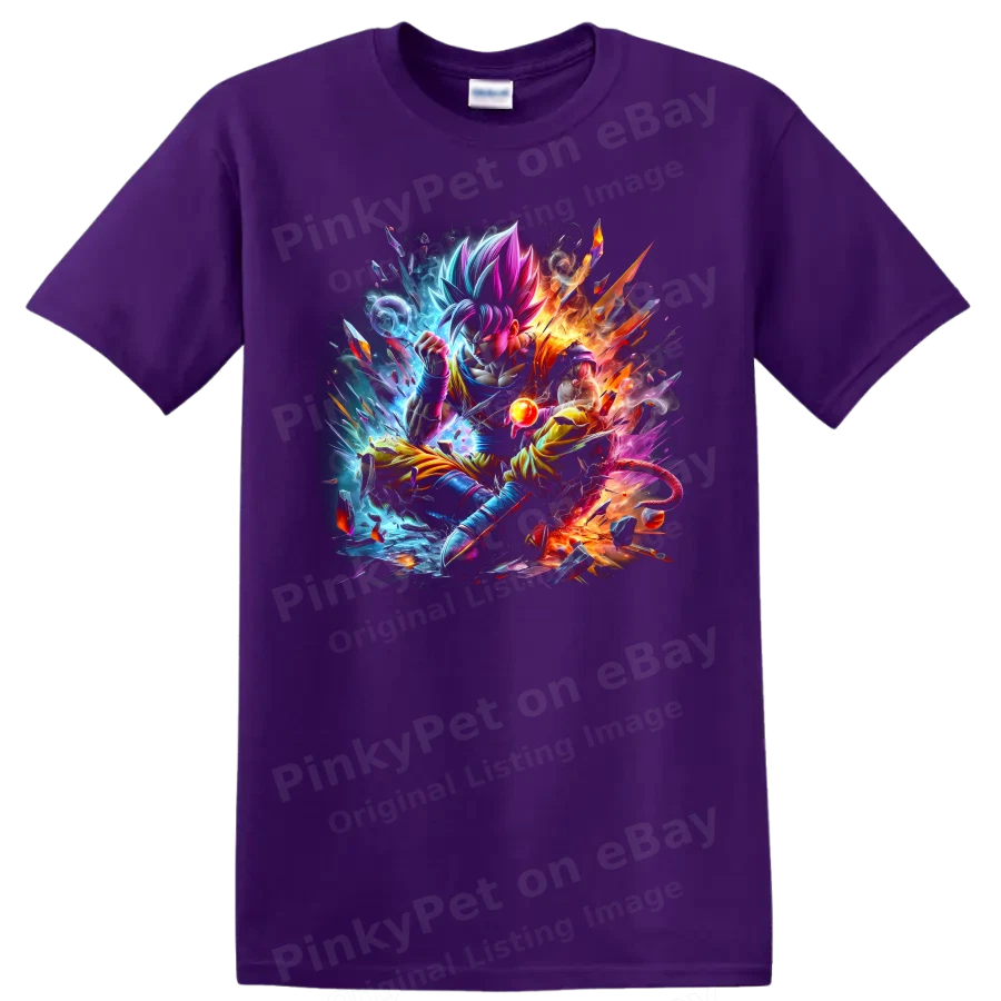 Goku Ultra Instinct Anime T Shirt w/ Energy Aura Martial Arts Graphic Tee
