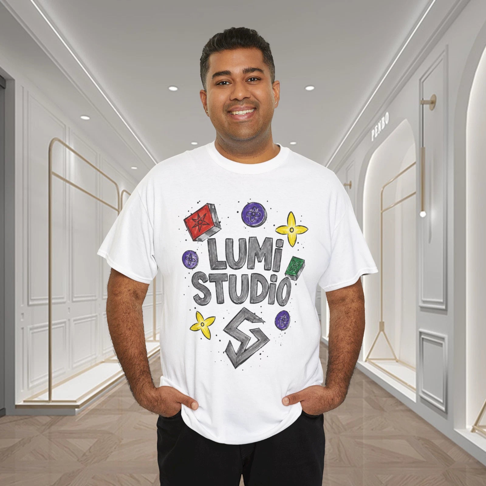 Lumi Studio Hand Drawn Fashion Pattern Graphic T-Shirt