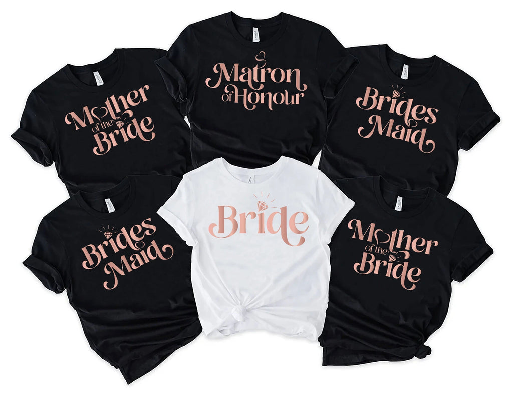 Personalised Bachelorette Team Bride T Shirt,Hen Party Shirts, Bridal party (AM)