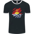 Torn Kiribati Flag Day Football Mens Ringer T-Shirt FotL